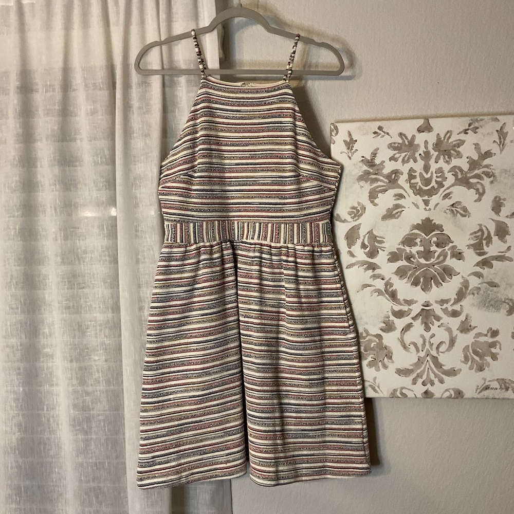 Banana Republic Striped Halter Midi Dress - Pink, Blue, Cream